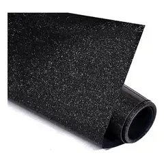 GENERICO - Vinilo Textil Glitter 30 x 49.9 cm Negro Lideart