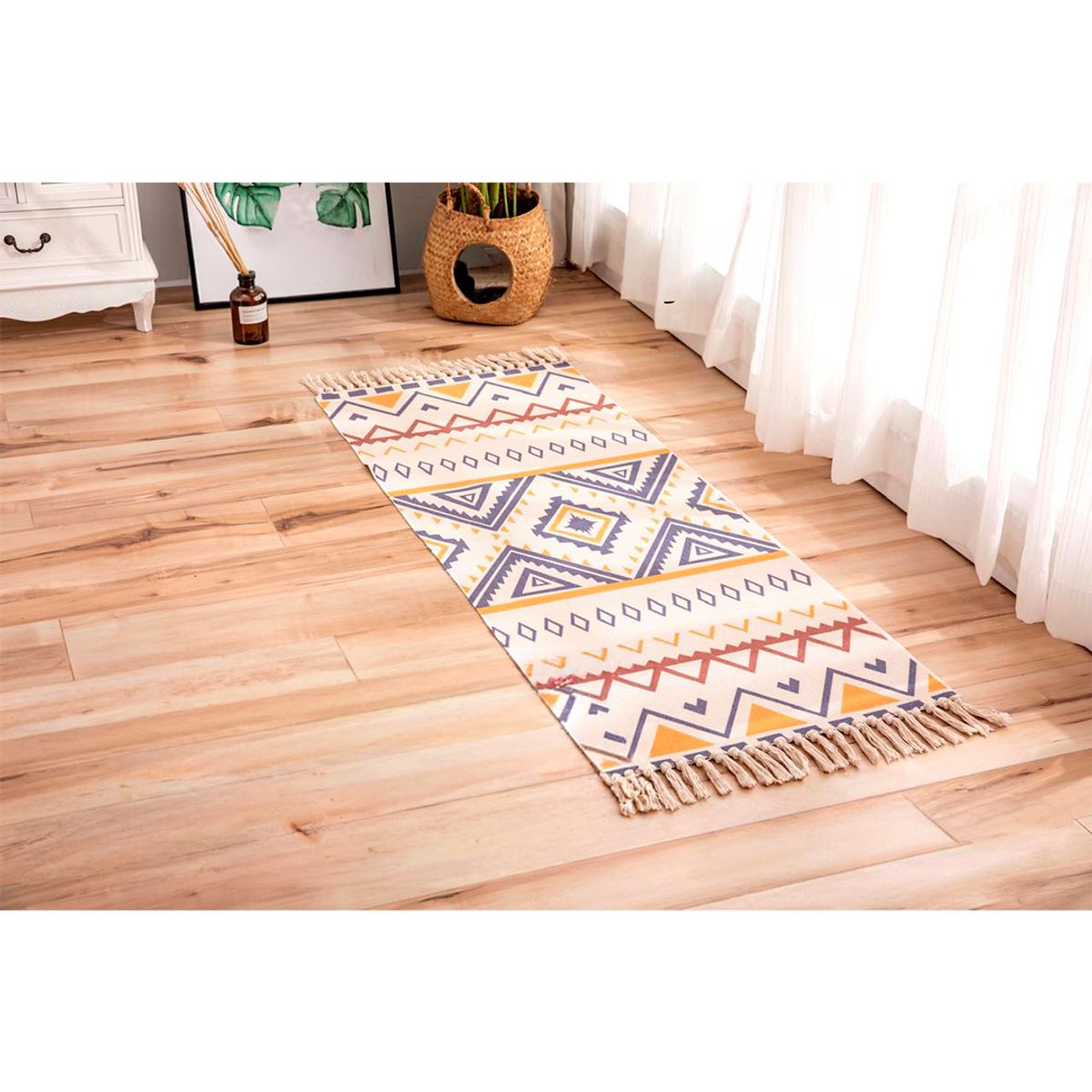 GENERICO - Alfombra De Lino y Algodón Con Diseño 6  60 x150