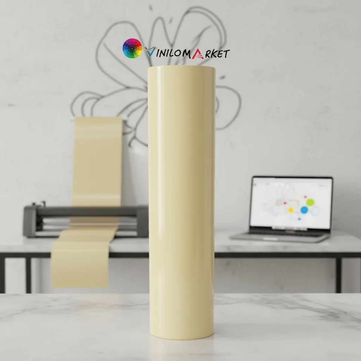 NEON - Vinilos Adhesivos De Corte Beige Brillante 61 Cms X Mts