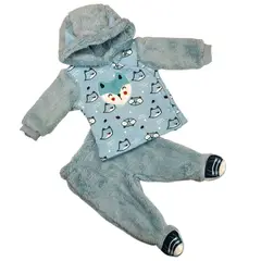 TEDMIMAK - Conjunto 2 piezas Polar 0/3 Meses Zorrito Celeste