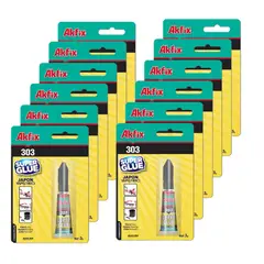 AKFIX - 12 Unid Super Glue 303 Pegado Extra Fuerte Instantaneo