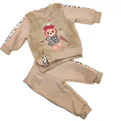 TEDMIMAK - Conjunto 2 piezas Forrado Polar 0/3 Meses Osita Cafe