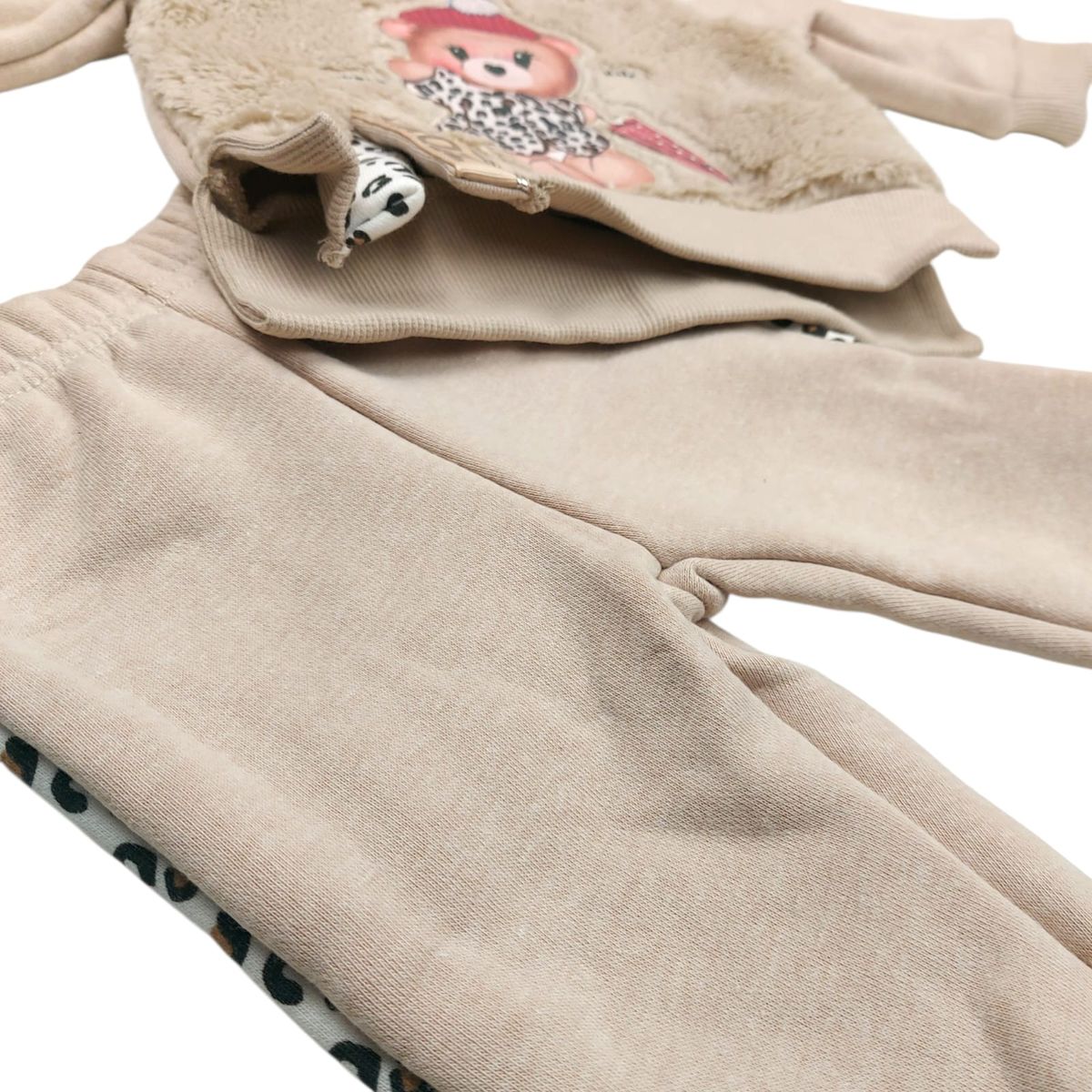 TEDMIMAK - Conjunto 2 piezas Forrado Polar 0/3 Meses Osita Cafe