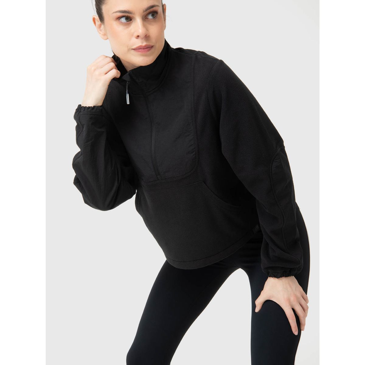 BSOUL - Polerón Mujer Mid Zip Negro BSOUL