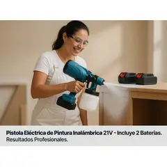 MOVI - Pistola de Pintar a Batería 21V Inalámbrica - Incluye 2 Baterías y Cargador