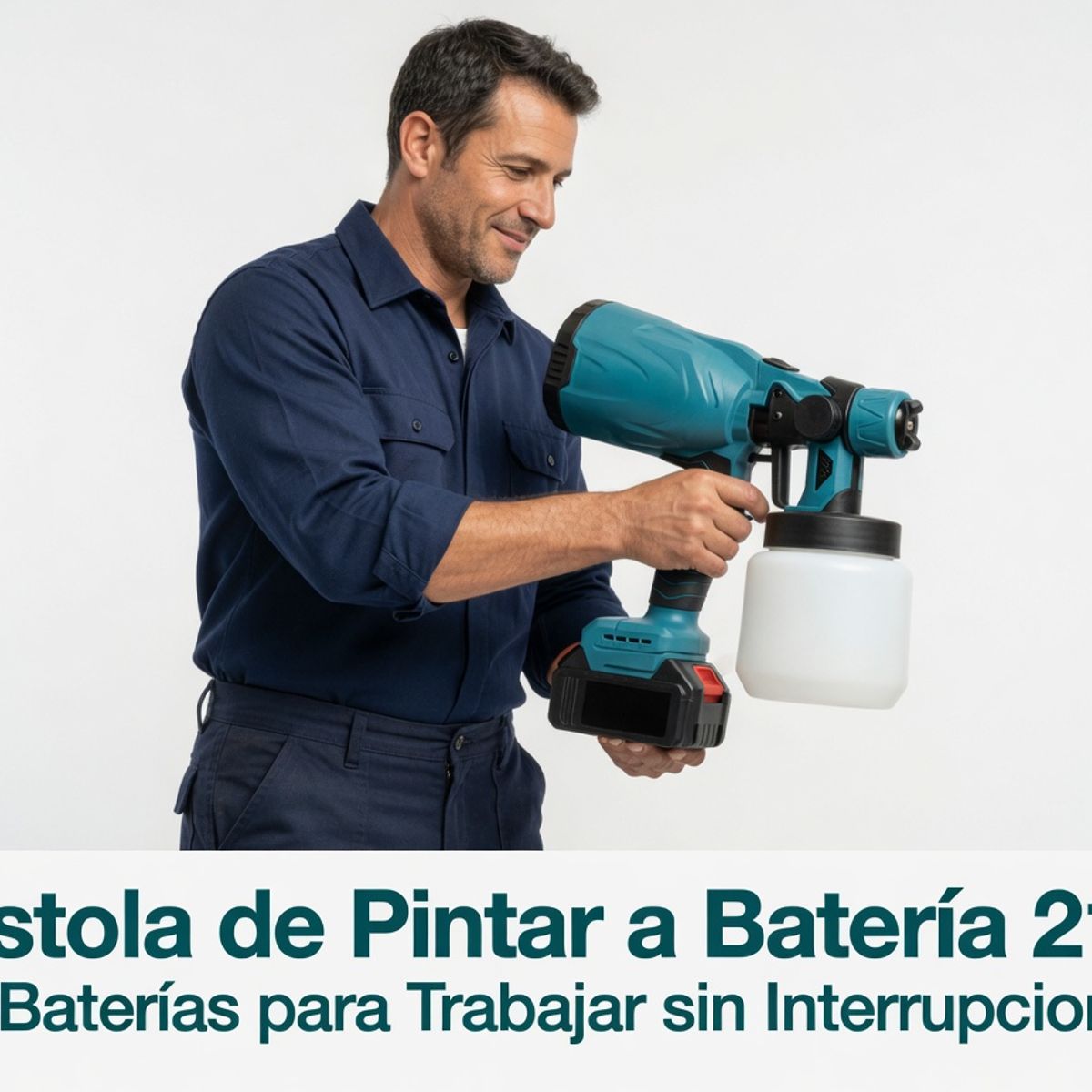 MOVI - Pistola de Pintar a Batería 21V Inalámbrica - Incluye 2 Baterías y Cargador