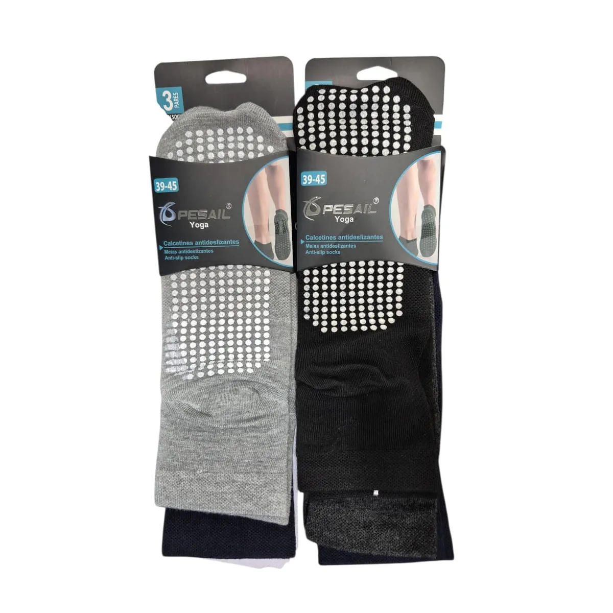 GARSIL - Calcetas Tobilleras Antideslizante ParaHombre De Yoga Danza Fitness - 12 Pares