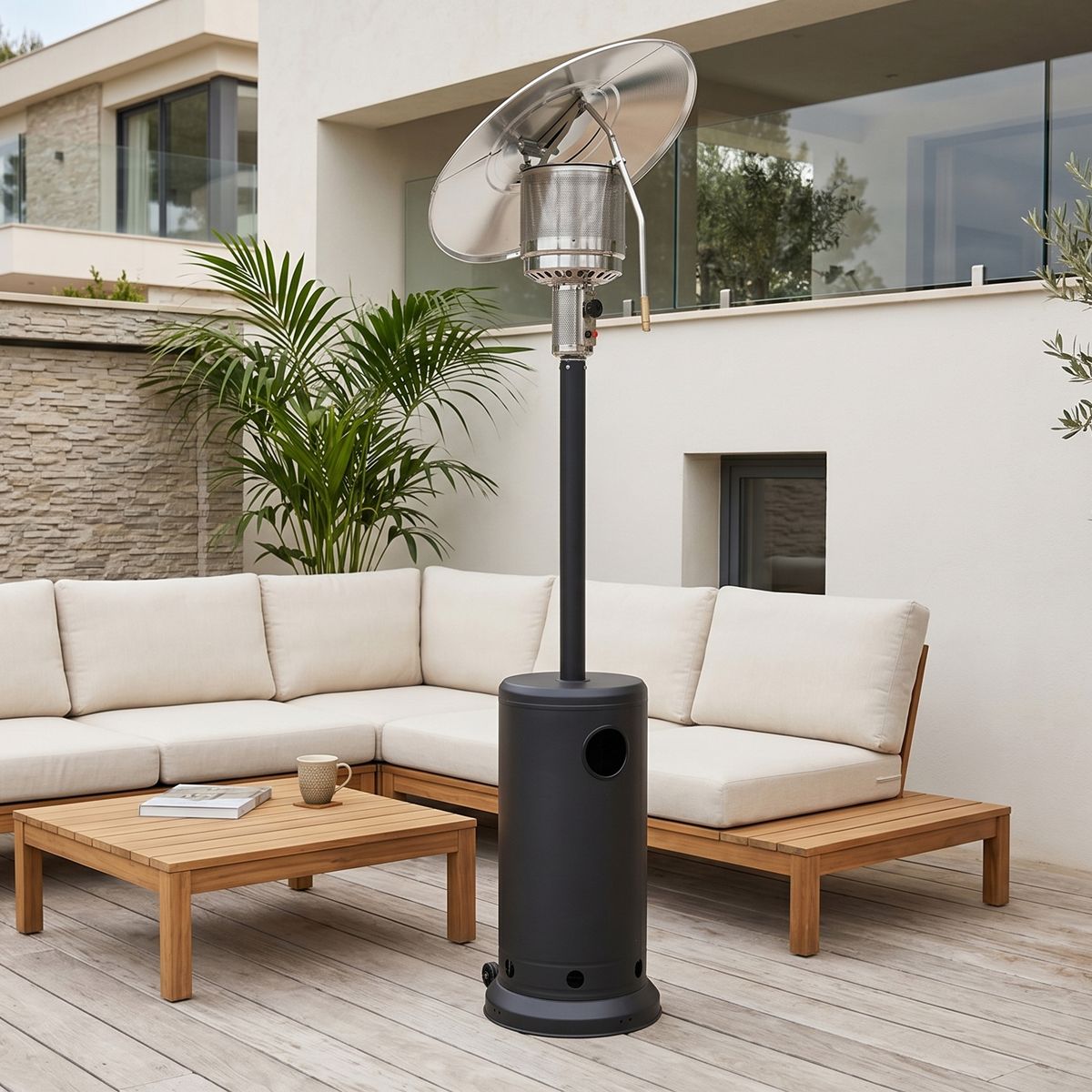 RELAN - Estufa Calefactor Exterior Silver Flex Relan Para Patio Jardín