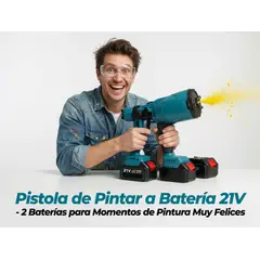 MOVI - Pistola de Pintar a Batería 21V Inalámbrica Incluye 2 Baterías y Cargador