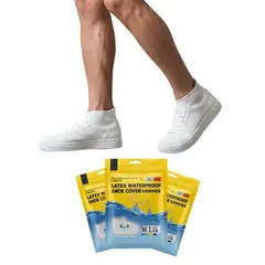 GENERICO - Pack x3 Cubre Zapatos Impermeables de Silicona Talla M Blanco