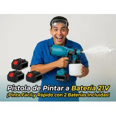 MOVI - Pistola de Pintar a Batería 21V Inalámbrica Baterías y Cargador Pulverizador Eléctrico Portátil