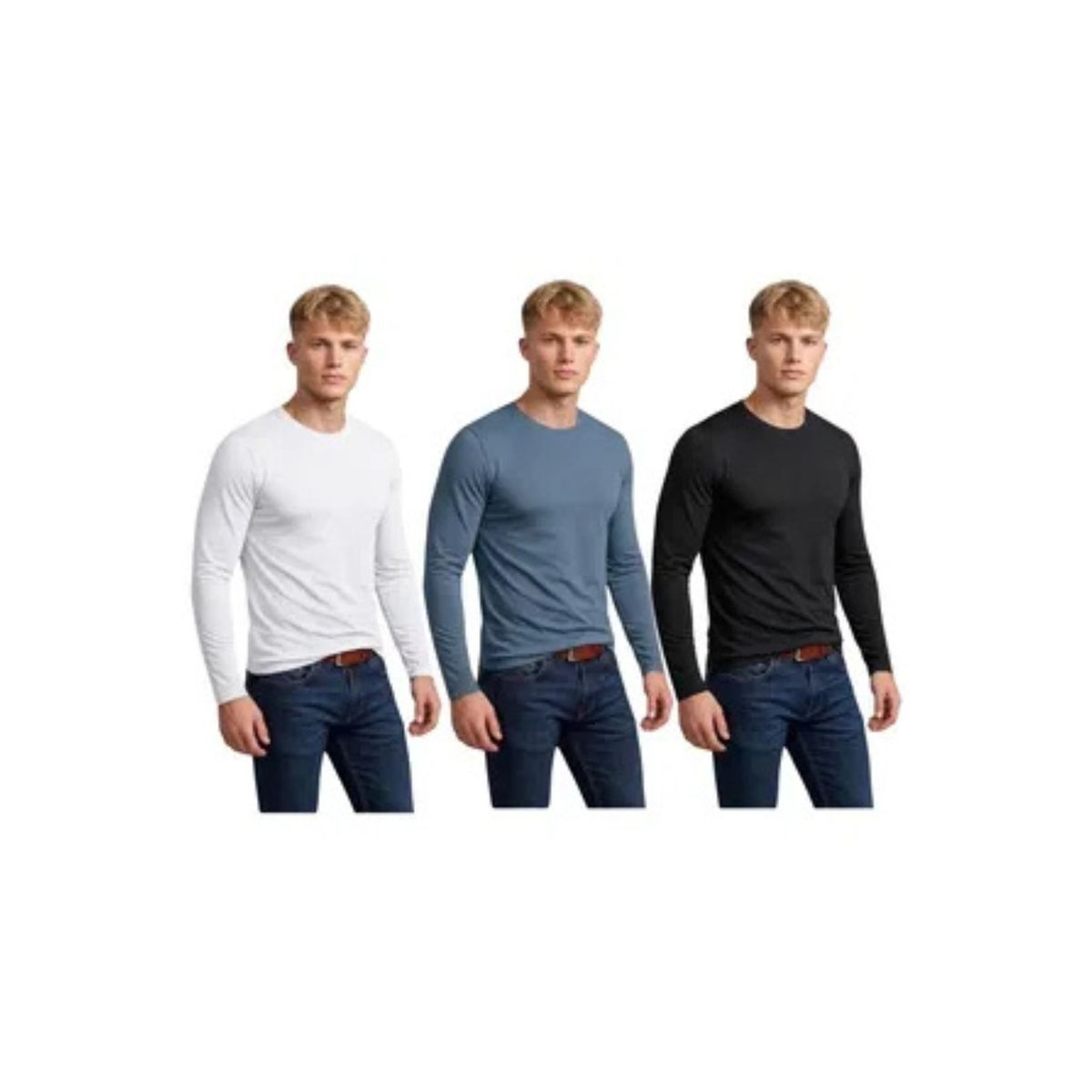 LOOK SHOP - Pack 3 Camiseta  Polar Manga Larga Hombre y Juvenil Forro Polar 006