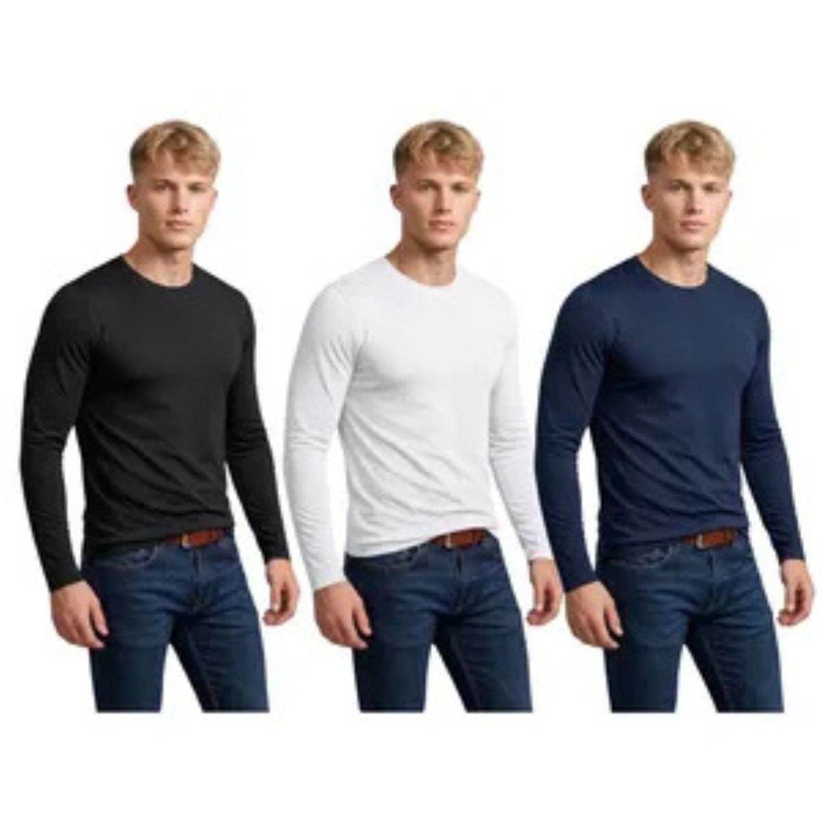 LOOK SHOP - Pack 3 Camiseta  Polar Manga Larga Hombre y Juvenil Forro Polar 006