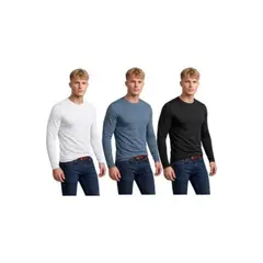 LOOK SHOP - Pack 3 Camiseta Polar Manga Larga Hombre y Juvenil Forro Polar 006