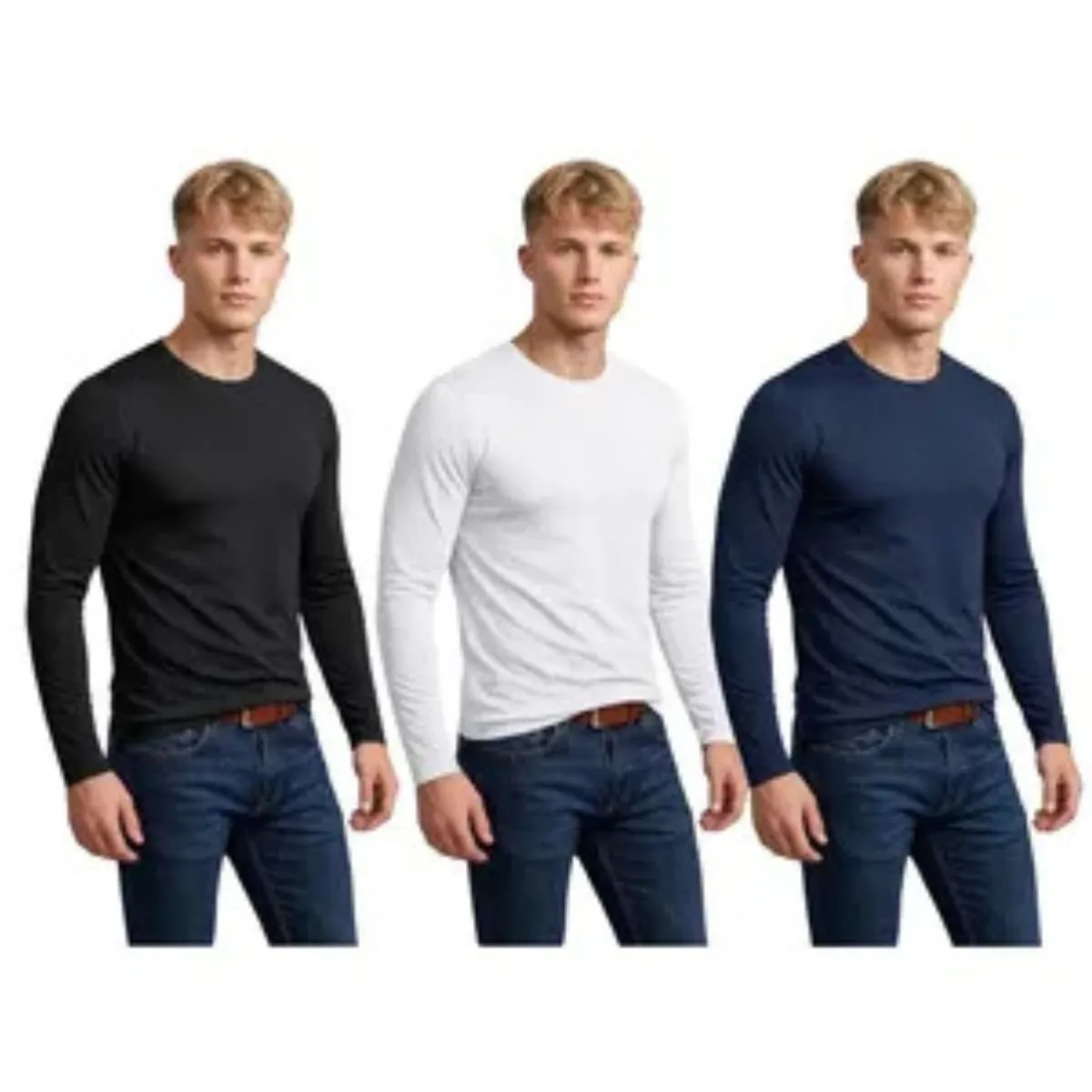 LOOK SHOP - Pack 3 Camiseta  Polar Manga Larga Hombre y Juvenil Forro Polar 006