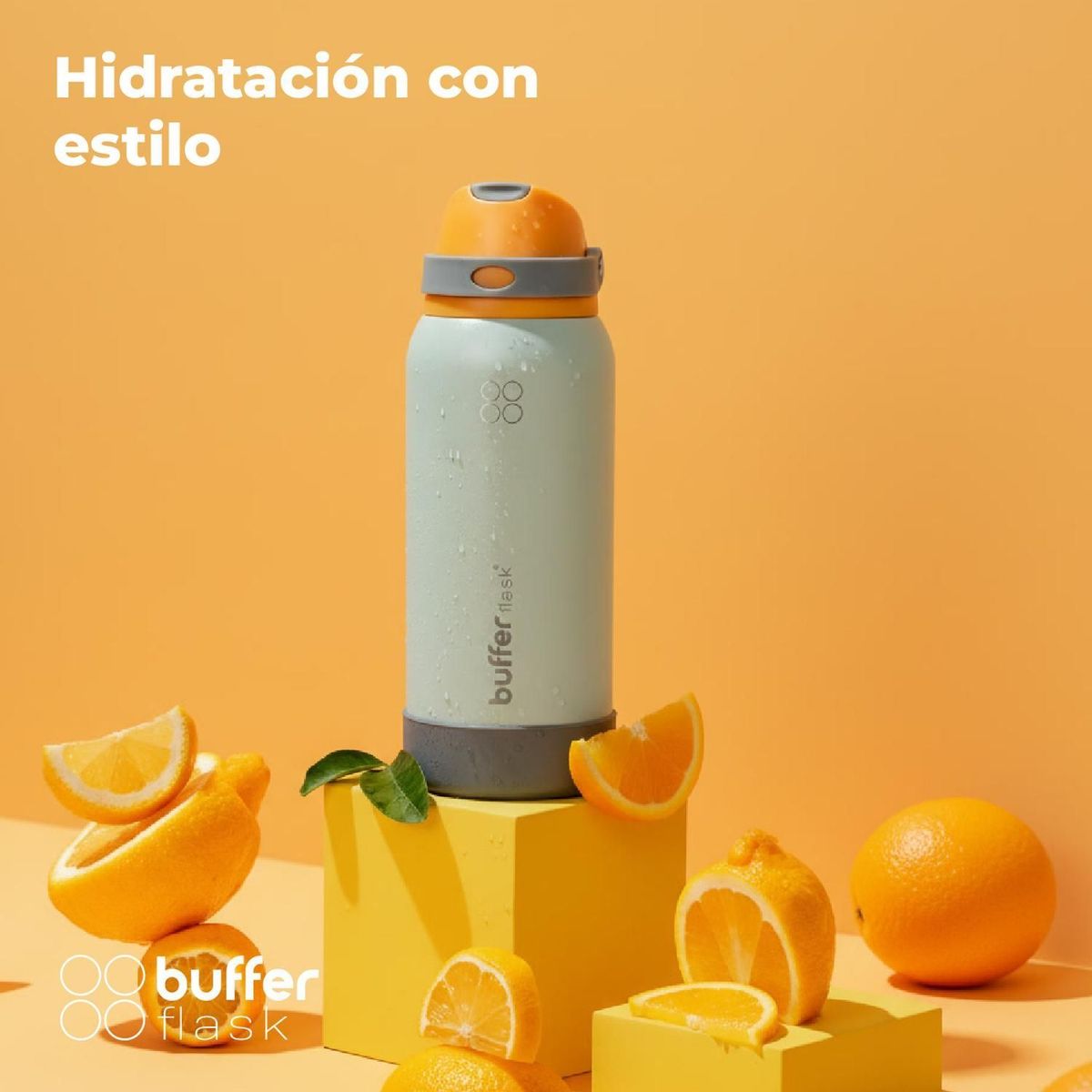 BUFFER FLASK - Termo Botella Termica Agua Buffer Acero Inoxidable 1 Lt - Verde