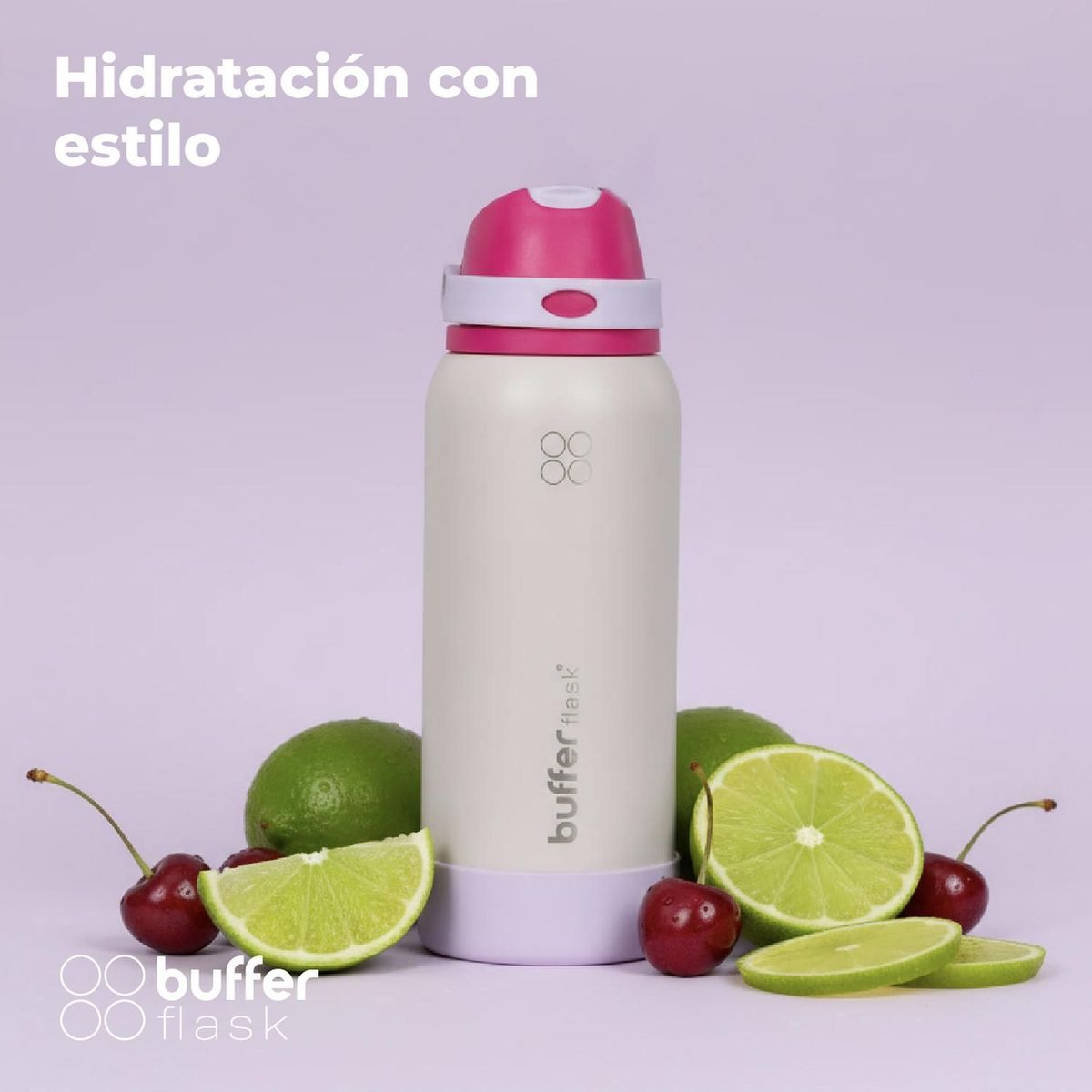 BUFFER FLASK - Termo Botella Termica Agua Buffer Acero Inoxidable 1 Lt - Rosa