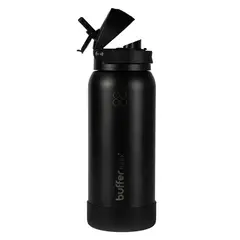 BUFFER FLASK - Termo Botella Termica Agua Buffer Acero Inoxidable 1 Lt - Negro