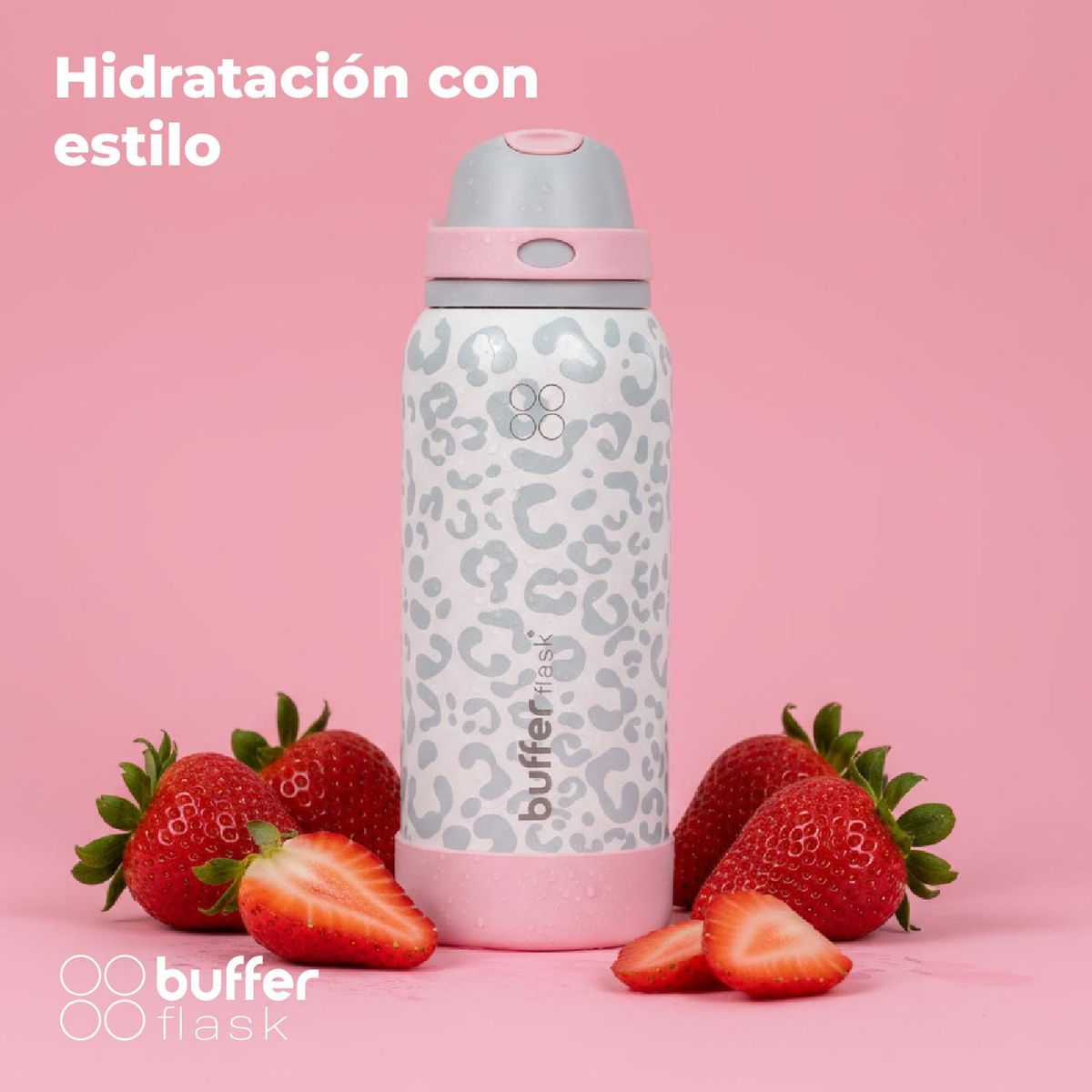 BUFFER FLASK - Termo Botella Termica Agua Buffer Acero Inoxidable 1 Lt - Crema