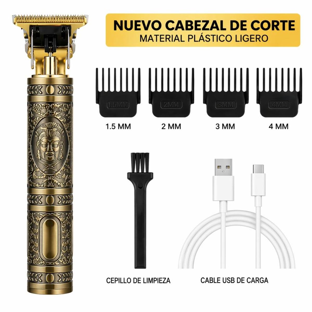 GENERICO - Afeitadora Eléctrica Maquina Corta Pelo Barba Recargable USB