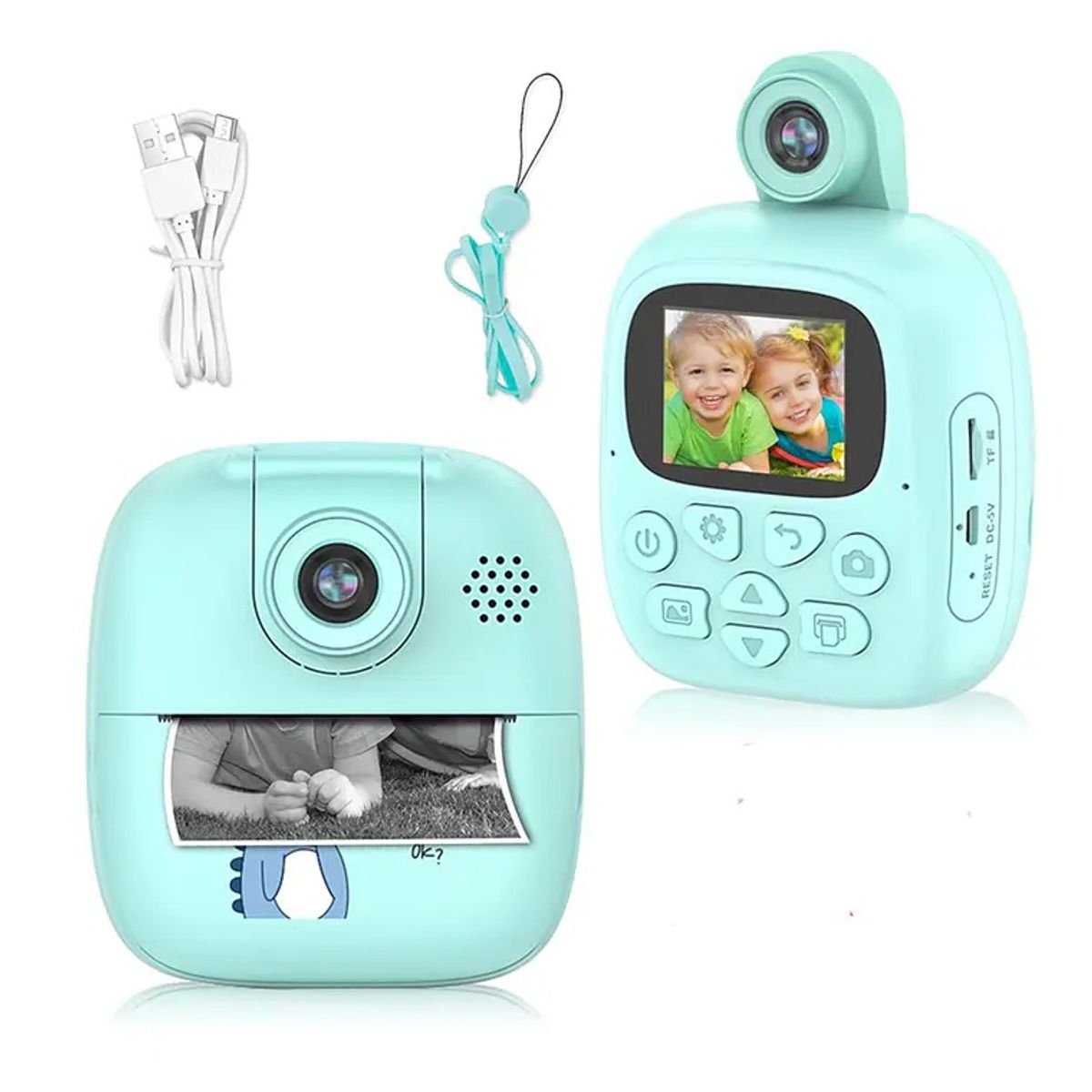 GENERICO - Cámara Digital Fotovideo D Impresión Instantánea para Niños color Celeste