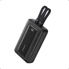 ANKER - Powerbank Batería Externa 20.000 mAh Carga Rápida 30W Cable USB-C + Lighning Integrado Negro