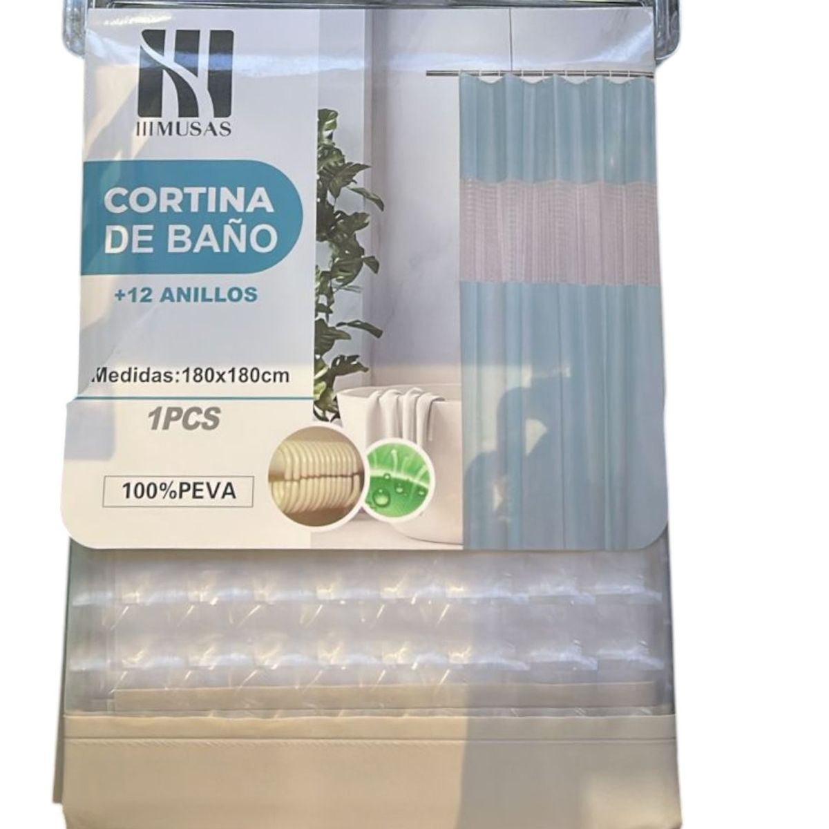 GENERICO - Cortina de Baño Impermeable 180x180Cm