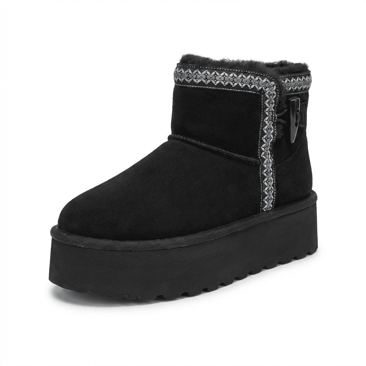 BOVINITA - Botín Mujer Pantubota Chiporro Negro Plataforma Liviana