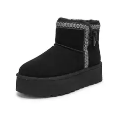 BOVINITA - Botín Mujer Pantubota Chiporro Negro Plataforma Liviana