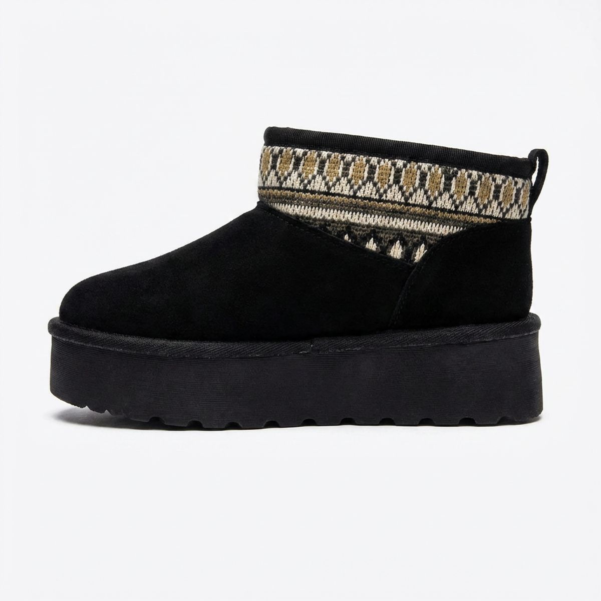 BOVINITA - Botín Mujer Pantubota Chiporro Negro Plataforma Invierno