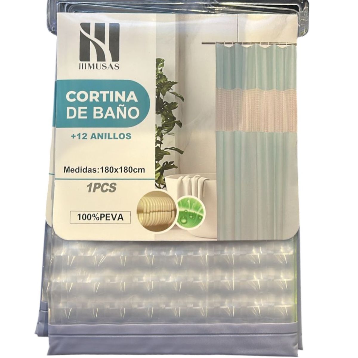 GENERICO - Cortina de Baño Impermeable 180x180Cm