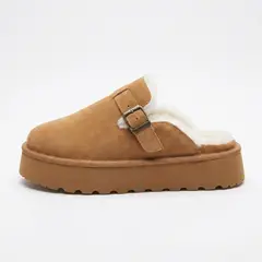 BOVINITA - Zueco Mujer Sandalia Chiporro Mule Camel Caliente Plataforma