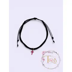 GENERICO - Pulsera hilo algodón encerado Macramé negro