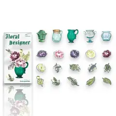 GENERICO - 20 Sticker Flores Floral Naturaleza Journaling Scrapbooking