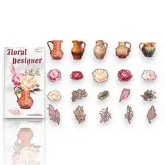 GENERICO - 20 Stickers Flores Floral Naturaleza Journaling Scrapbooking m2