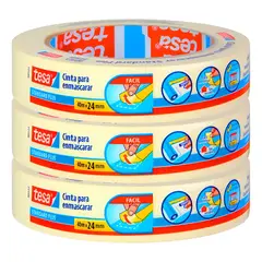 TESA - Pack 3 Cintas Enmascarar 24mm X 40mt