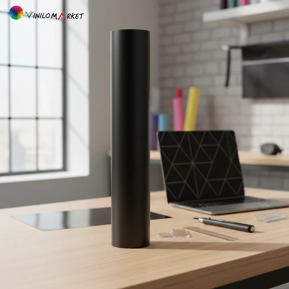 NEON - Vinilos Adhesivos De Corte Negro Mate 61 Cms X Mts