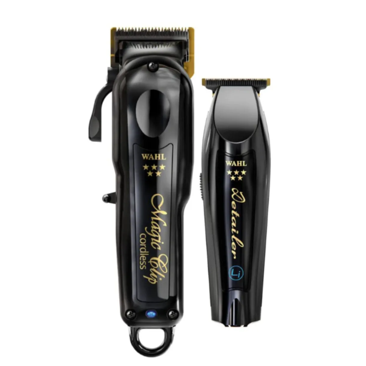 WAHL - Combo Maquinas Cortarpelo Profesionales Wahl Barber Black Kit 2 Cortadoras Magic Clip y Detailer