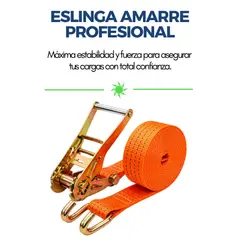 GENERICO - Eslinga de Amarre con Trinquete 50 mm x 6 m – Sujeción Segura para Carga y Transporte