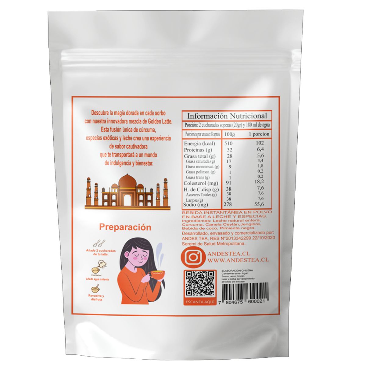 ANDES TEA - Golden Latte - golden milk - leche dorada - Andes Tea 200 gr