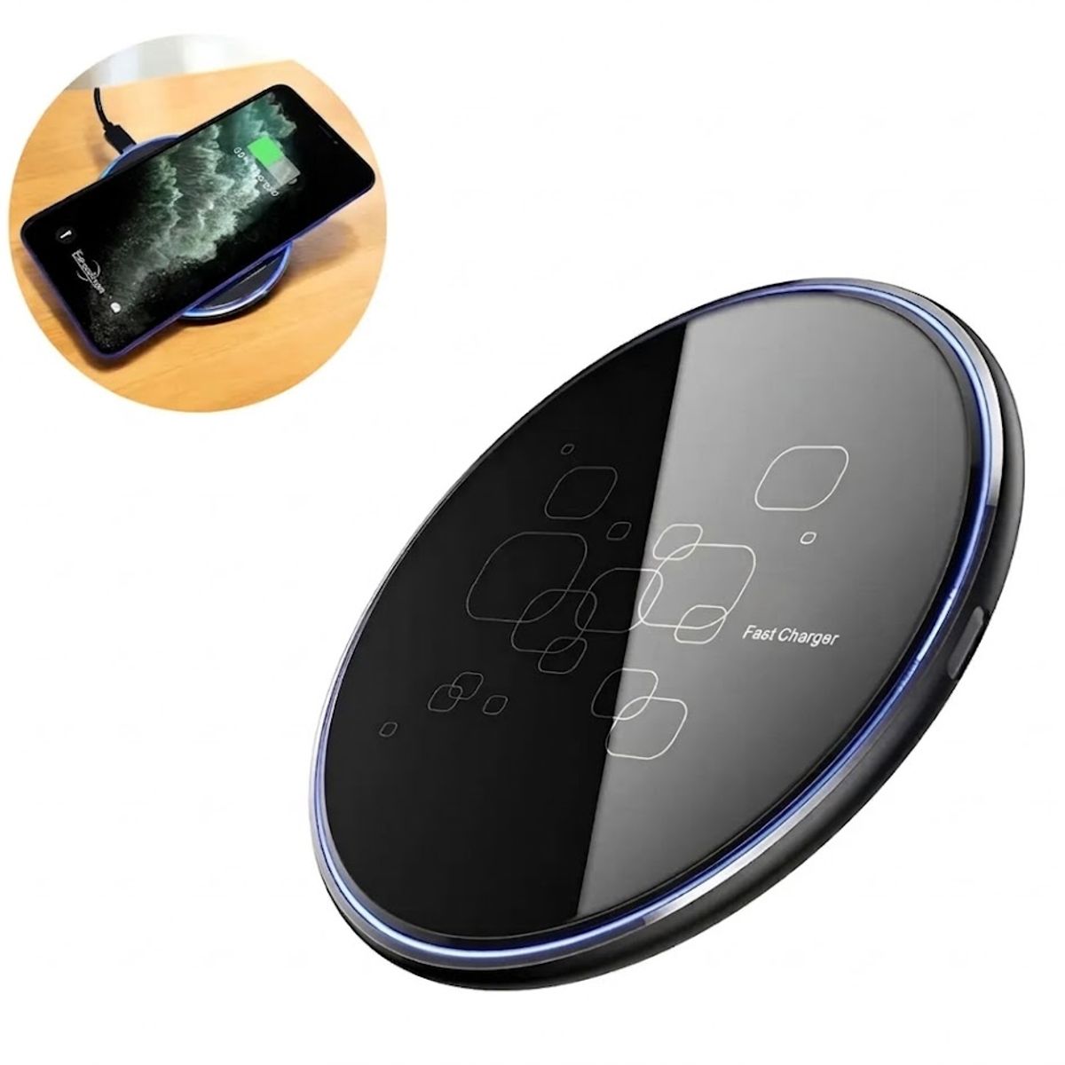 GENERICO - Cargador Inalámbrico Carga Rápida 15w Qi Universal