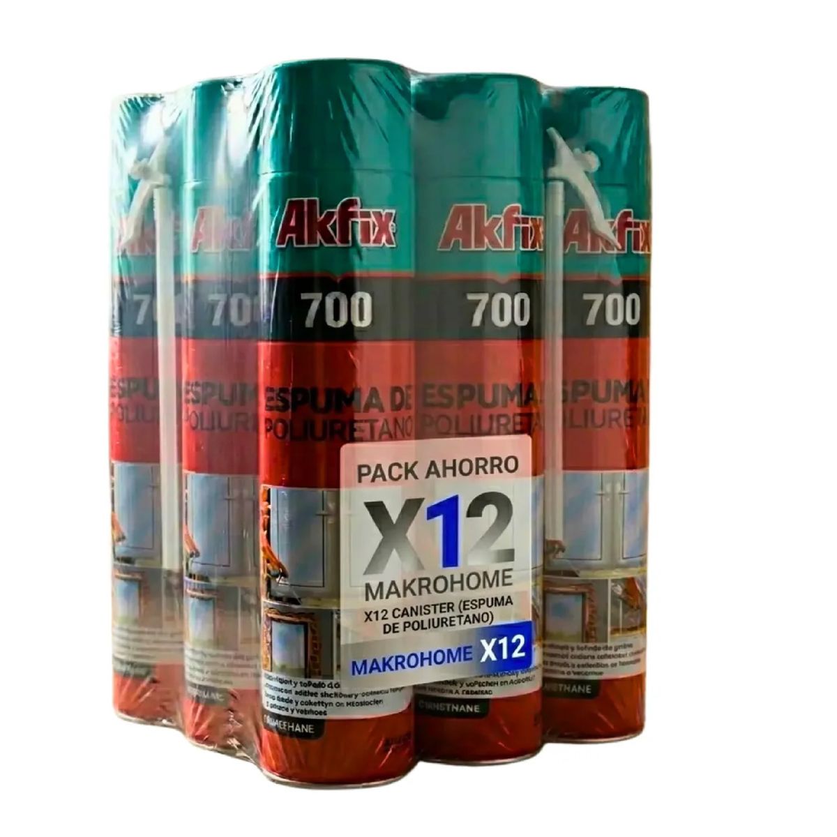 AKFIX - Caja 12 Unid Sellador Espuma Poliuretano Akfix 700 500ml