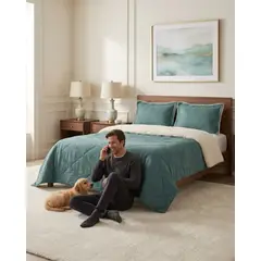 GENERICO - Plumon De Microfibra Embossed Sherpa King