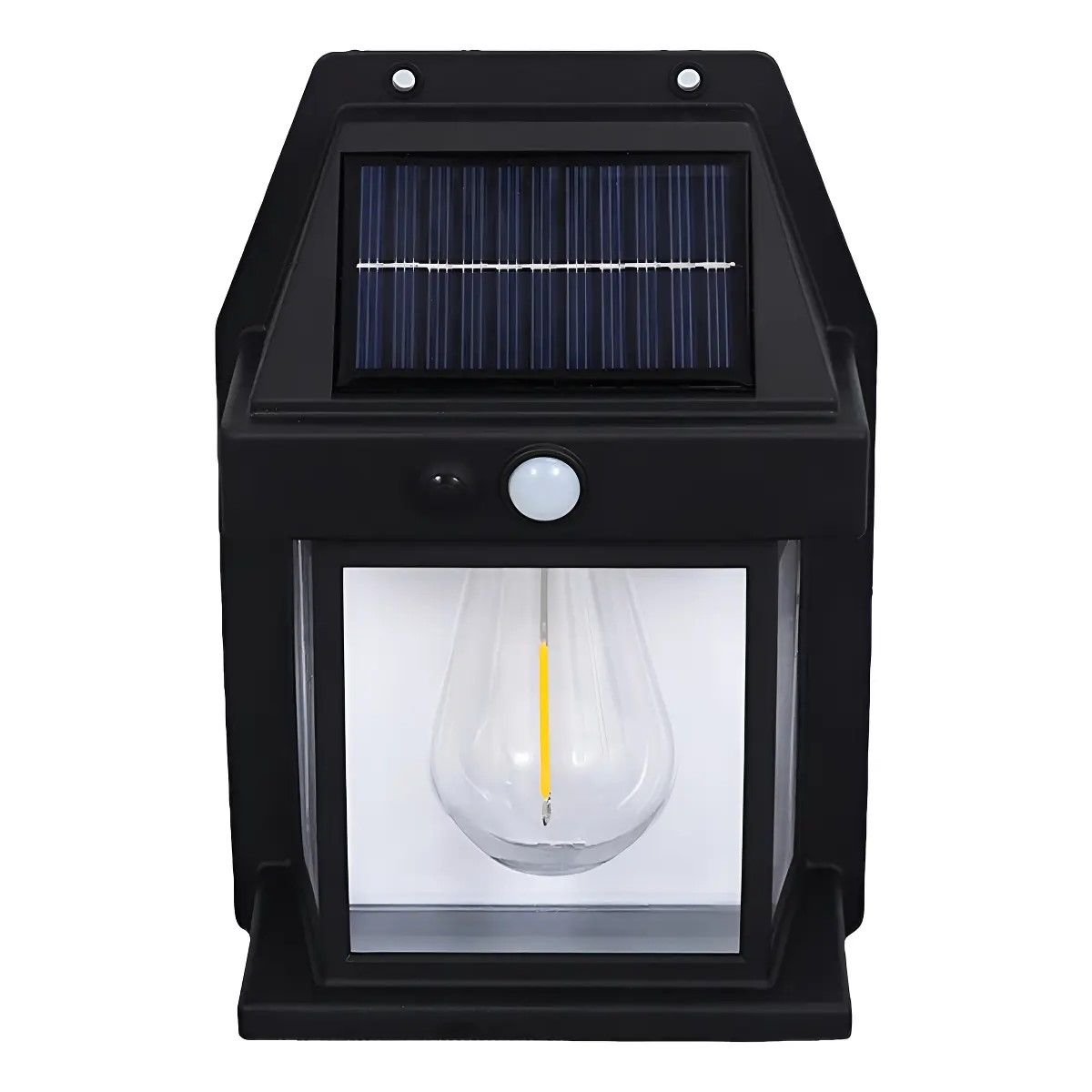 GENERICO - Farol Solar Pared Sensor Movimiento Luz Cálida Exterior Negro BELUG