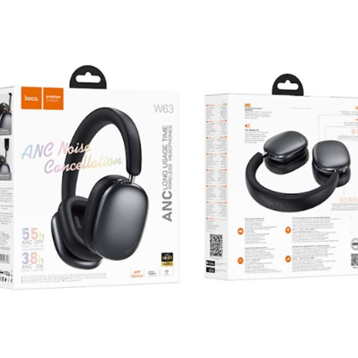 HOCO - Audifonos Bluetooth Cancelacion de ruido ANC 55Hrs W63 Hoco