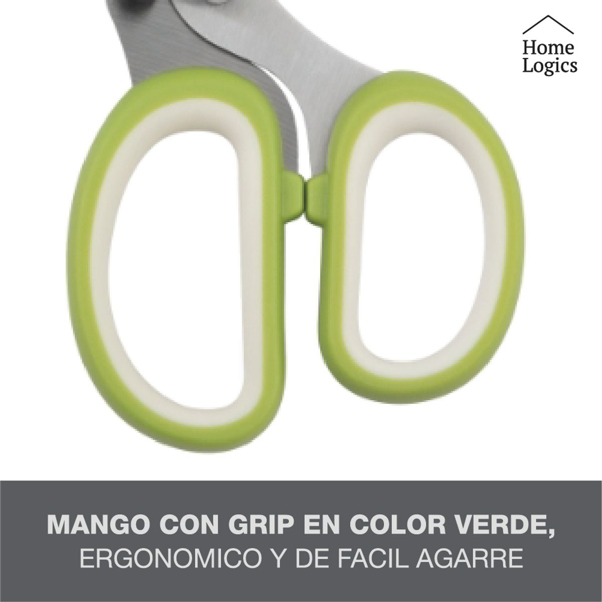 HOME LOGICS - Tijeras Hierbas 5 Hojas Acero Inoxidable Corte Preciso Kiosclub