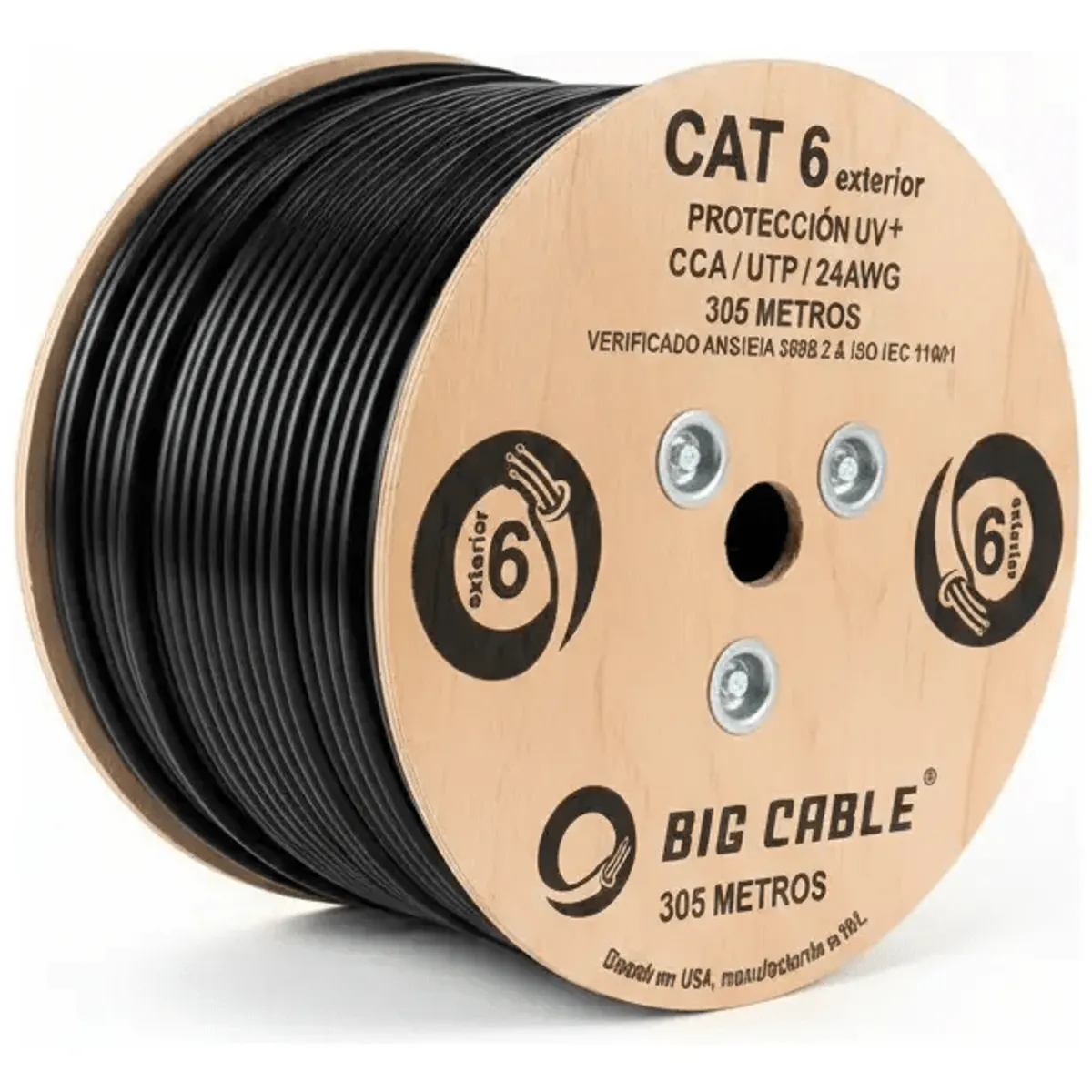 GENERICO - Cable De Red Utp Cat6 Para Exterior 305 Mt Big Cable