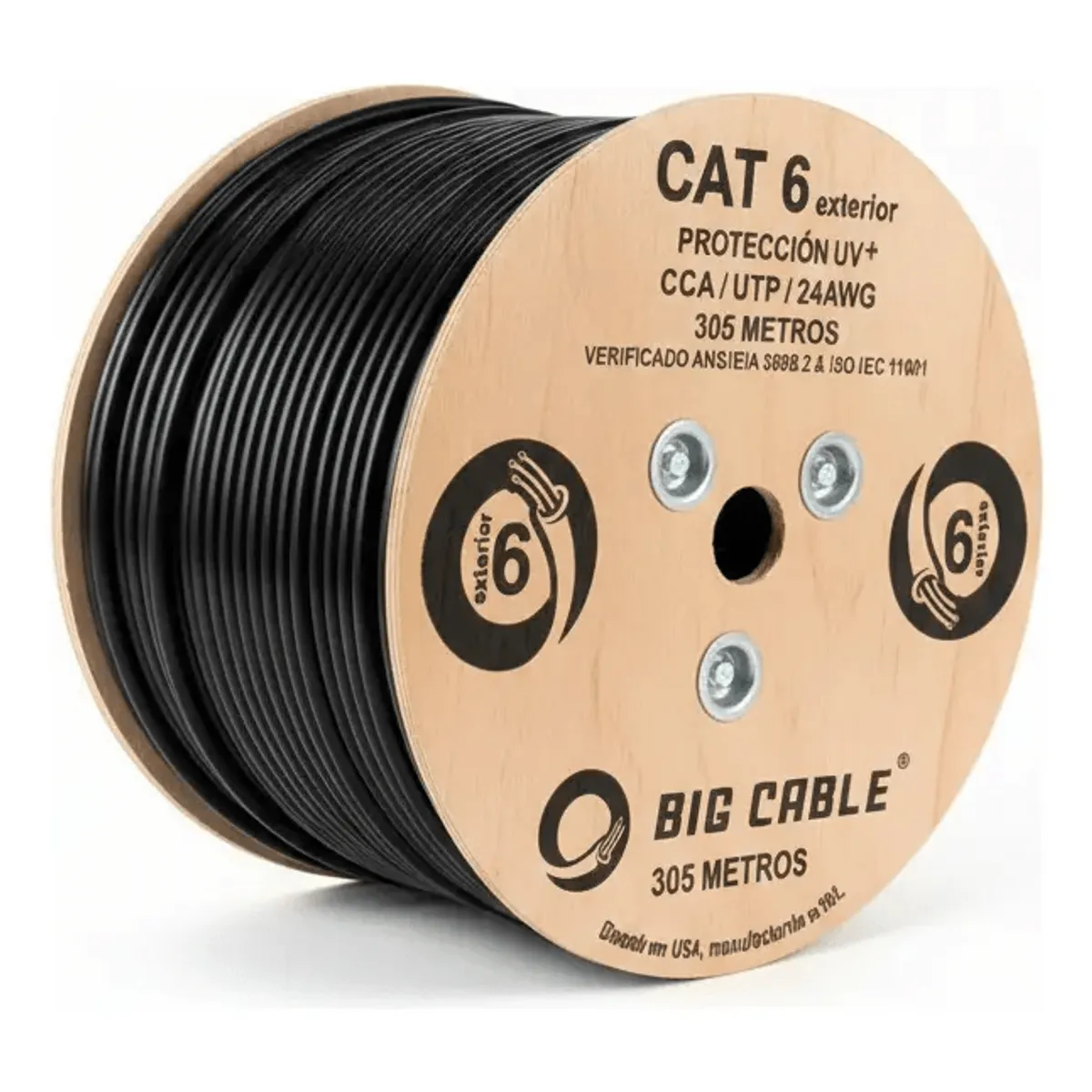 GENERICO - Cable De Red Utp Cat6 Para Exterior 305 Mt Big Cable