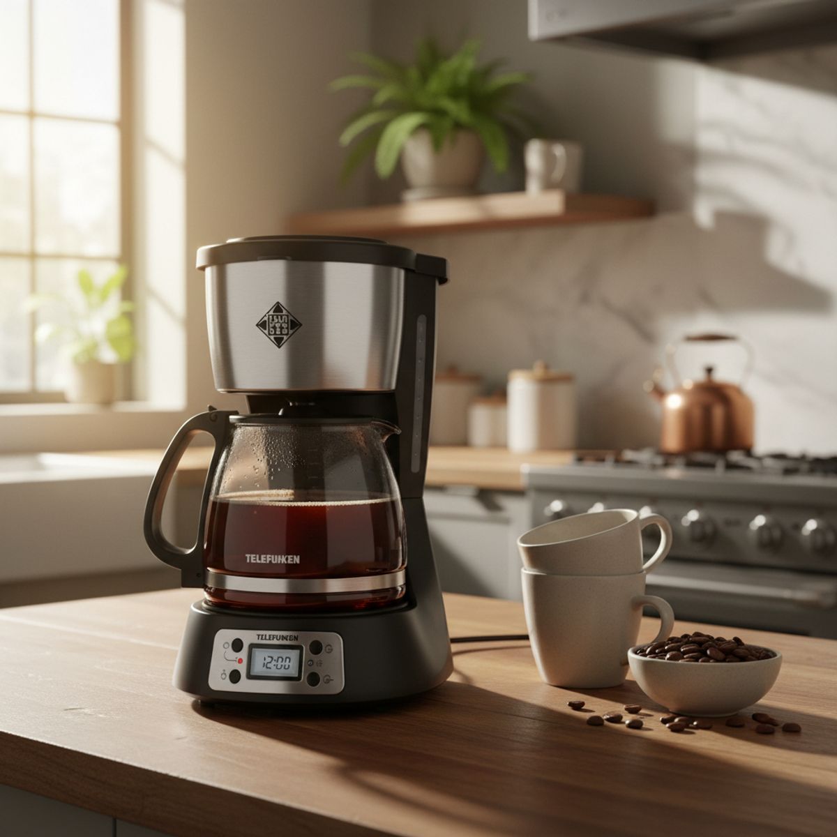 TELEFUNKEN - Cafetera Electrica Telefunken Venezia negro plateado