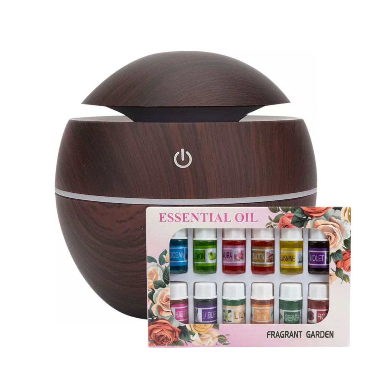 DISPARO - Pack Humidificador 12 Escencias Aspecto Madera Oscuro Relajación